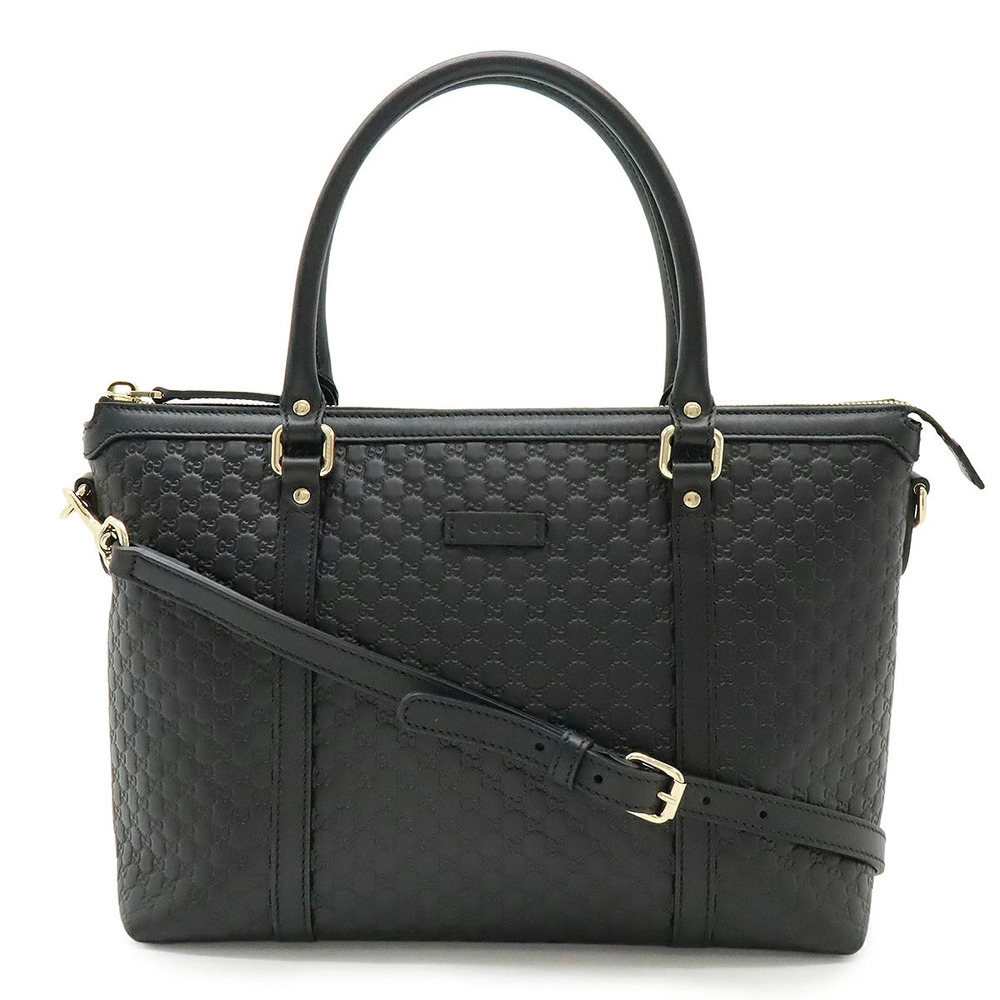 Gucci Microguccissima Tote Bag Shoulder Leather Black